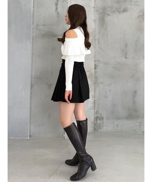 MERCURYDUO(マーキュリーデュオ)の「ベルト付きチェックプリーツミニスカパン(スカート・レディース・ブラック/グレー・SMALL/MEDIUM)」の16枚目の写真