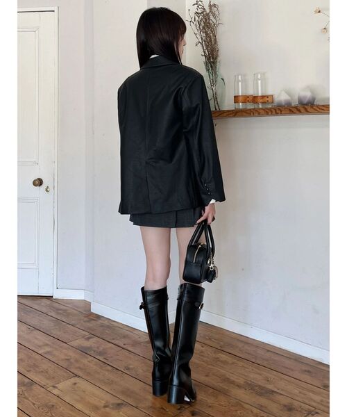 MERCURYDUO（マーキュリーデュオ）の「ベルト付きチェックプリーツミニスカパン（スカート・レディース・ブラック/グレー・SMALL/MEDIUM）」の13枚目の写真