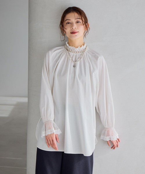 studio CLIP(スタディオクリップ)の「ボリュームレーススリーブブラウス《オケージョン2026SS》(シャツ/ブラウス・レディース・オフホワイト/ブラック/ライトグレー・FREE)」の11枚目の写真