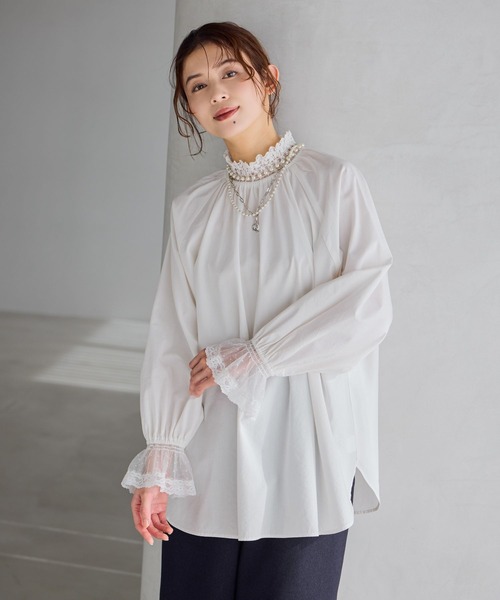 studio CLIP(スタディオクリップ)の「ボリュームレーススリーブブラウス《オケージョン2026SS》(シャツ/ブラウス・レディース・オフホワイト/ブラック/ライトグレー・FREE)」の12枚目の写真