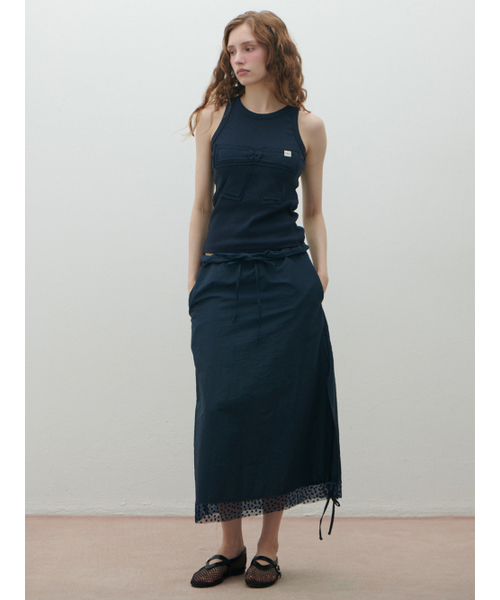 HHIPS(ダブルヒップス)の「リボンベーシックノースリーブトップス(ネイビー)(Tシャツ/カットソー・レディース・その他・FREE)」の3枚目の写真