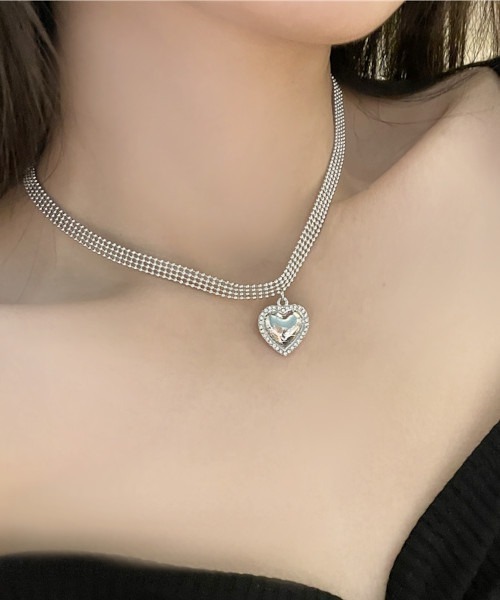 Bz/ハートモチーフドットチェーンチョーカー(MA/EK495)（チョーカー