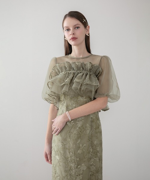 セール】【LEJA】3WAYチュールラッフルフラワースパンコールIライン