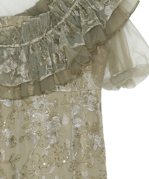 セール】【LEJA】3WAYチュールラッフルフラワースパンコールIライン