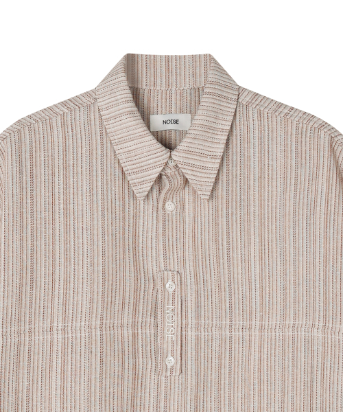NOISE（ノイズ）の「ペネルリネンストライプシャツ - キャメルブラウン（シャツ/ブラウス・レディース・その他・M/L/XL）」の2枚目の写真