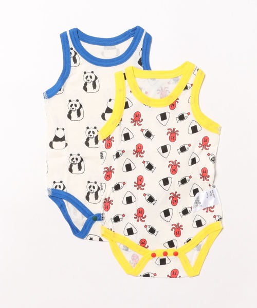 MARKEY'S（マーキーズ）の「2点セット/ノースリーブボディシャツ（ロンパース・キッズ・ブルー系その他/ホワイト系その他/マルチ・80/70）」の2枚目の写真