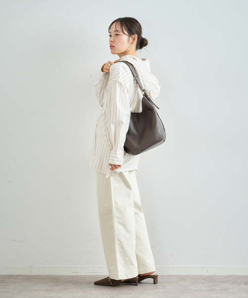 U by SPICK&SPAN（ユーバイスピックアンドスパン）の「オーバーフードシャツ（シャツ/ブラウス・レディース・ホワイト/ベージュ・FREE）」の20枚目の写真