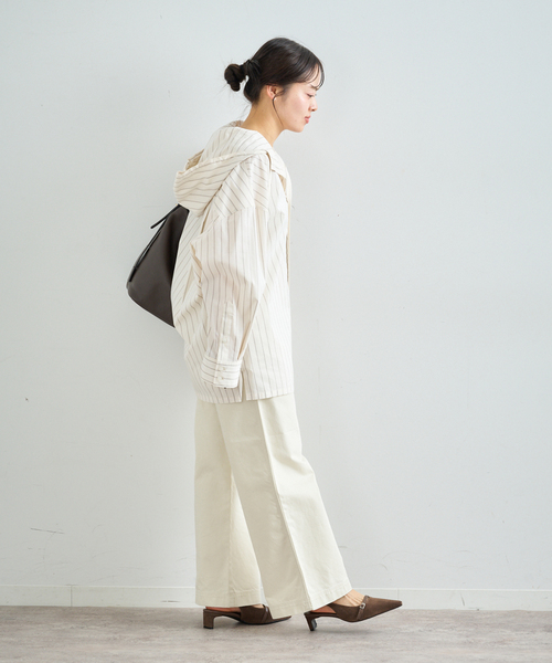 U by SPICK&SPAN（ユーバイスピックアンドスパン）の「オーバーフードシャツ（シャツ/ブラウス・レディース・ホワイト/ベージュ・FREE）」の22枚目の写真