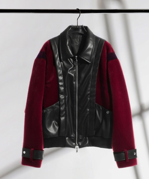 HARE(ハレ)の「【SET UP対応】TSUNAGARIレザーブルゾン(HARE)(ブルゾン・メンズ・ブラック/レッド系その他・FREE)」の2枚目の写真