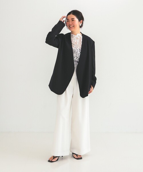 Demi-Luxe BEAMS(デミルクス ビームス)の「リバーレース ブラウス(シャツ/ブラウス・レディース・ブラック/ホワイト・ONE SIZE)」の3枚目の写真