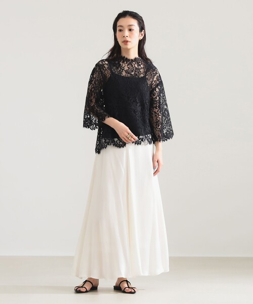 Demi-Luxe BEAMS(デミルクス ビームス)の「リバーレース ブラウス(シャツ/ブラウス・レディース・ブラック/ホワイト・ONE SIZE)」の5枚目の写真