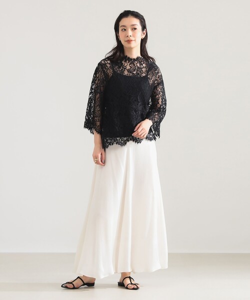 Demi-Luxe BEAMS(デミルクス ビームス)の「リバーレース ブラウス(シャツ/ブラウス・レディース・ブラック/ホワイト・ONE SIZE)」の7枚目の写真