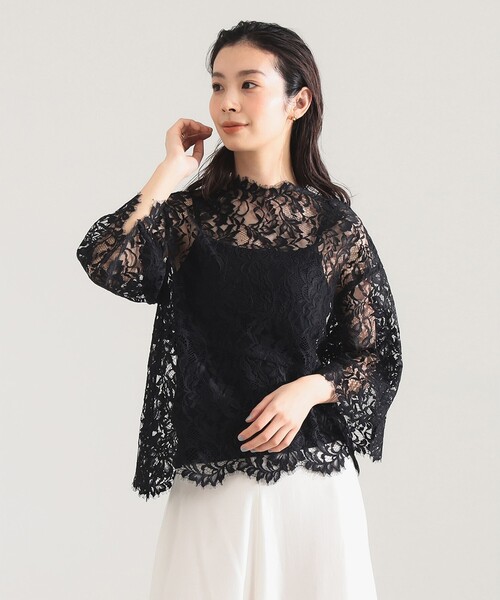 Demi-Luxe BEAMS(デミルクス ビームス)の「リバーレース ブラウス(シャツ/ブラウス・レディース・ブラック/ホワイト・ONE SIZE)」の9枚目の写真