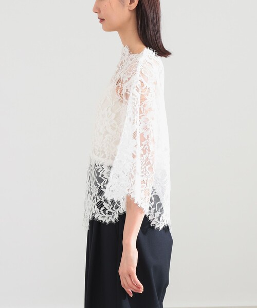 Demi-Luxe BEAMS(デミルクス ビームス)の「リバーレース ブラウス(シャツ/ブラウス・レディース・ブラック/ホワイト・ONE SIZE)」の11枚目の写真