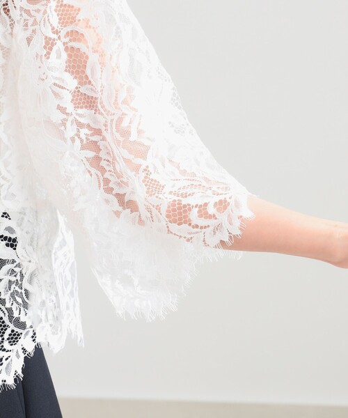 Demi-Luxe BEAMS(デミルクス ビームス)の「リバーレース ブラウス(シャツ/ブラウス・レディース・ブラック/ホワイト・ONE SIZE)」の14枚目の写真