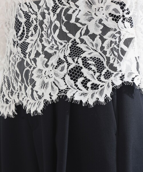Demi-Luxe BEAMS(デミルクス ビームス)の「リバーレース ブラウス(シャツ/ブラウス・レディース・ブラック/ホワイト・ONE SIZE)」の15枚目の写真