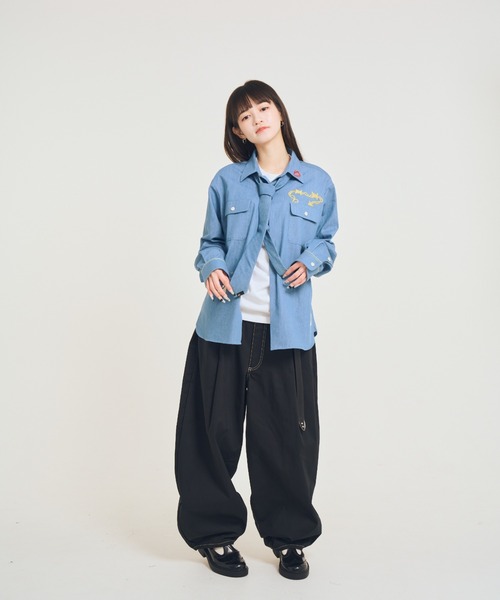 EFFECTEN(エフェクテン)の「【EFFECTEN】Stitch denim shirts(シャツ/ブラウス・メンズ・ブラック/ブルー系その他・MEDIUM/LARGE)」の2枚目の写真
