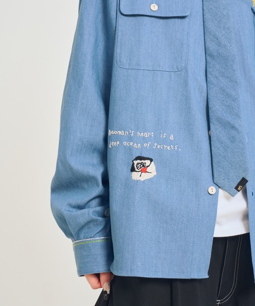 EFFECTEN(エフェクテン)の「【EFFECTEN】Stitch denim shirts(シャツ/ブラウス・メンズ・ブラック/ブルー系その他・MEDIUM/LARGE)」の4枚目の写真