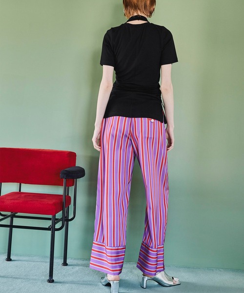 OMMO(オーエムエムオー)の「SHEER HALTER LAYERED T-SH(Tシャツ/カットソー・レディース・ブラック/カーキ/グレー・F)」の15枚目の写真
