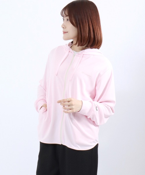 Champion(チャンピオン)の「Champion(チャンピオン)ドライメッシュ UVカット ジップアップパーカー レディース 速乾 抗菌防臭 軽量スポーツパーカー(パーカー・レディース・ネイビー/ホワイト/ブラック/ライトピンク/サックスブルー・M/L)」の17枚目の写真