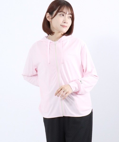 Champion(チャンピオン)の「Champion(チャンピオン)ドライメッシュ UVカット ジップアップパーカー レディース 速乾 抗菌防臭 軽量スポーツパーカー(パーカー・レディース・ネイビー/ホワイト/ブラック/ライトピンク/サックスブルー・M/L)」の18枚目の写真