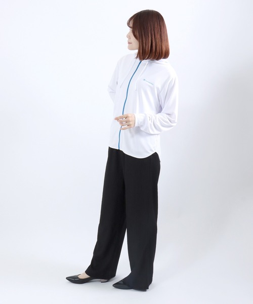 Champion(チャンピオン)の「Champion(チャンピオン)ドライメッシュ UVカット ジップアップパーカー レディース 速乾 抗菌防臭 軽量スポーツパーカー(パーカー・レディース・ネイビー/ホワイト/ブラック/ライトピンク/サックスブルー・M/L)」の9枚目の写真