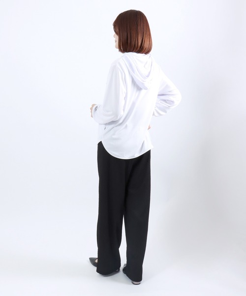 Champion(チャンピオン)の「Champion(チャンピオン)ドライメッシュ UVカット ジップアップパーカー レディース 速乾 抗菌防臭 軽量スポーツパーカー(パーカー・レディース・ネイビー/ホワイト/ブラック/ライトピンク/サックスブルー・M/L)」の8枚目の写真