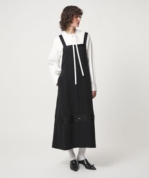 6 | ＜6(ROKU)＞サテン ジョーゼット エプロン ワンピース(ワンピース)