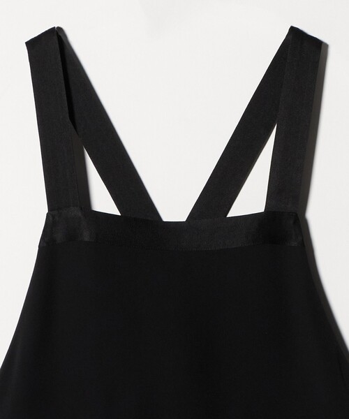 6（ロク）の「＜6(ROKU)＞サテン ジョーゼット エプロン ワンピース（ワンピース・レディース・ブラック・38/36）」の4枚目の写真