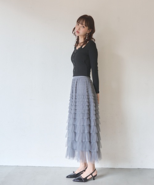 Nadana(ナダナ)の「レースレイヤード風トップス(Tシャツ/カットソー・レディース・ホワイト/グレー/ブラック・FREE)」の12枚目の写真