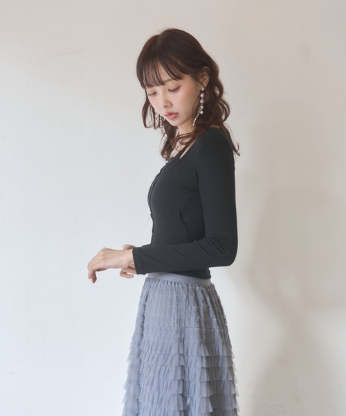 Nadana(ナダナ)の「レースレイヤード風トップス(Tシャツ/カットソー・レディース・ホワイト/グレー/ブラック・FREE)」の16枚目の写真