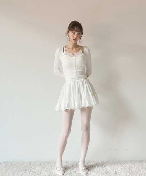 Nadana(ナダナ)の「レースレイヤード風トップス(Tシャツ/カットソー・レディース・ホワイト/グレー/ブラック・FREE)」の18枚目の写真