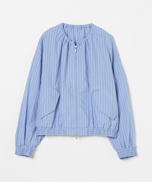 HELIOPOLE(エリオポール)の「STRIPE SHIRT BLOUSON(ブルゾン・レディース・サックスブルー/ロイヤルブルー・38)」の2枚目の写真