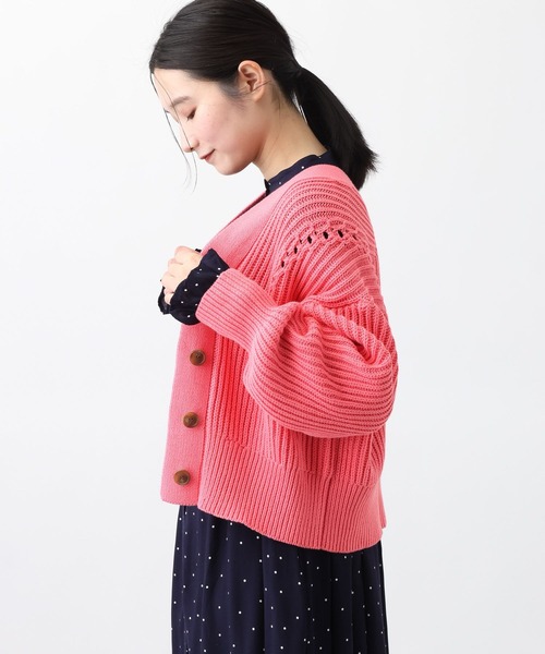 studio CLIP（スタディオクリップ）の「《natural by clip》3ゲージロービング畦カーディガン（カーディガン/ボレロ・レディース・ピンク/アイボリー・FREE）」の17枚目の写真