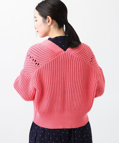 studio CLIP（スタディオクリップ）の「《natural by clip》3ゲージロービング畦カーディガン（カーディガン/ボレロ・レディース・ピンク/アイボリー・FREE）」の18枚目の写真