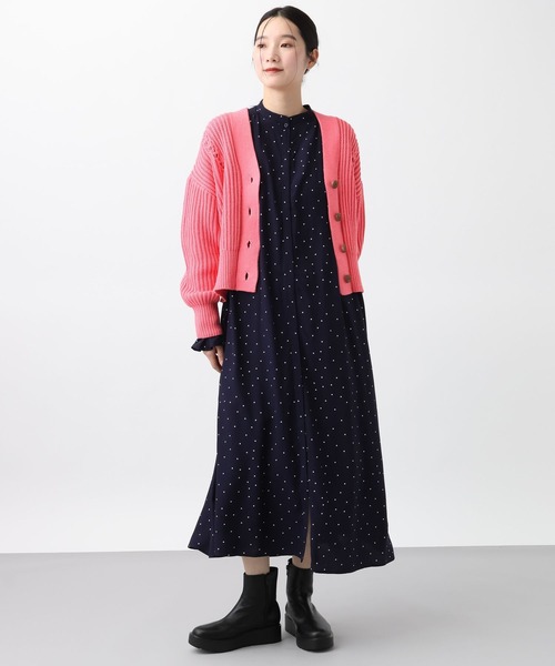 studio CLIP（スタディオクリップ）の「《natural by clip》3ゲージロービング畦カーディガン（カーディガン/ボレロ・レディース・ピンク/アイボリー・FREE）」の19枚目の写真