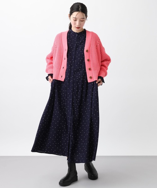 studio CLIP（スタディオクリップ）の「《natural by clip》3ゲージロービング畦カーディガン（カーディガン/ボレロ・レディース・ピンク/アイボリー・FREE）」の20枚目の写真