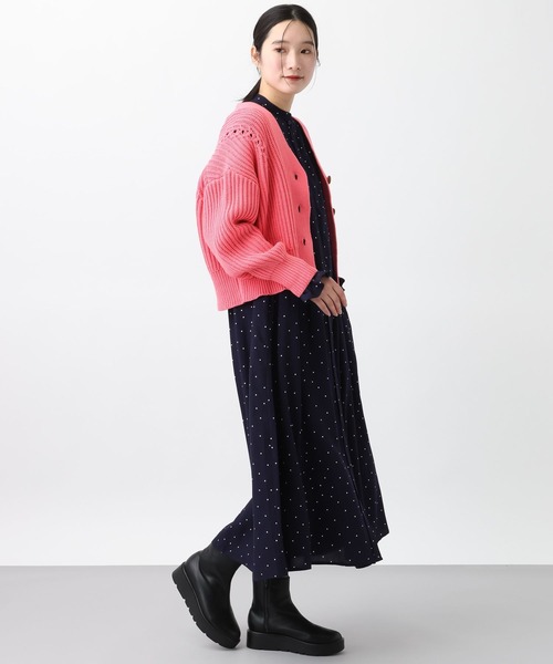 studio CLIP（スタディオクリップ）の「《natural by clip》3ゲージロービング畦カーディガン（カーディガン/ボレロ・レディース・ピンク/アイボリー・FREE）」の21枚目の写真