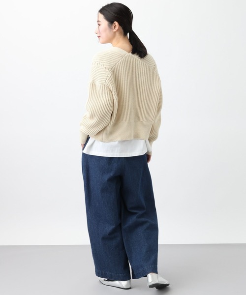 studio CLIP（スタディオクリップ）の「《natural by clip》3ゲージロービング畦カーディガン（カーディガン/ボレロ・レディース・ピンク/アイボリー・FREE）」の7枚目の写真