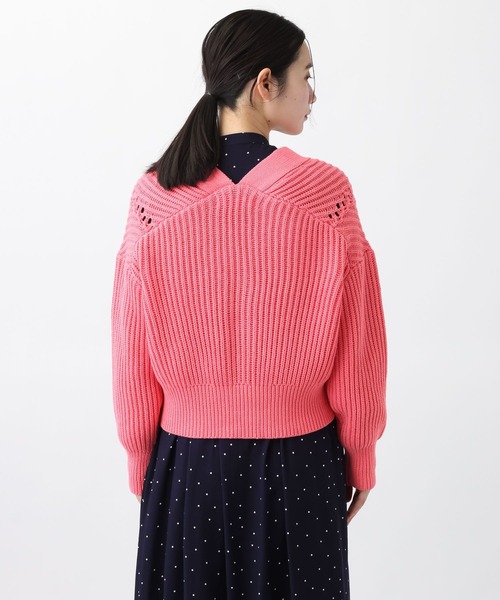 studio CLIP（スタディオクリップ）の「《natural by clip》3ゲージロービング畦カーディガン（カーディガン/ボレロ・レディース・ピンク/アイボリー・FREE）」の10枚目の写真