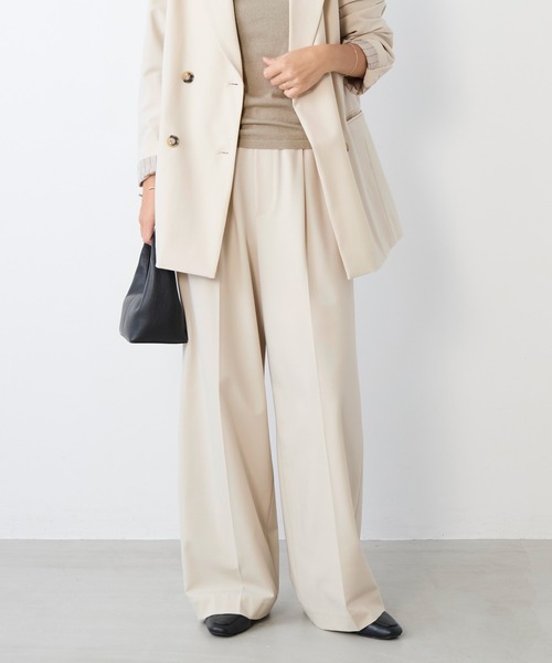 MICA&DEAL（マイカ＆ディール）の「ドライタッチワンタックパンツ〈2サイズ展開〉〈セットアップ対応〉（その他パンツ・レディース・ベージュ/ダークネイビー・36/38）」の11枚目の写真