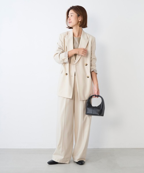 MICA&DEAL（マイカ＆ディール）の「ドライタッチワンタックパンツ〈2サイズ展開〉〈セットアップ対応〉（その他パンツ・レディース・ベージュ/ダークネイビー・36/38）」の13枚目の写真