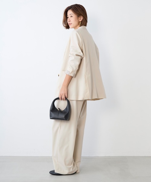 MICA&DEAL（マイカ＆ディール）の「ドライタッチワンタックパンツ〈2サイズ展開〉〈セットアップ対応〉（その他パンツ・レディース・ベージュ/ダークネイビー・36/38）」の14枚目の写真