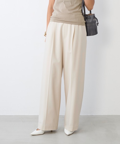 MICA&DEAL（マイカ＆ディール）の「ドライタッチワンタックパンツ〈2サイズ展開〉〈セットアップ対応〉（その他パンツ・レディース・ベージュ/ダークネイビー・36/38）」の16枚目の写真