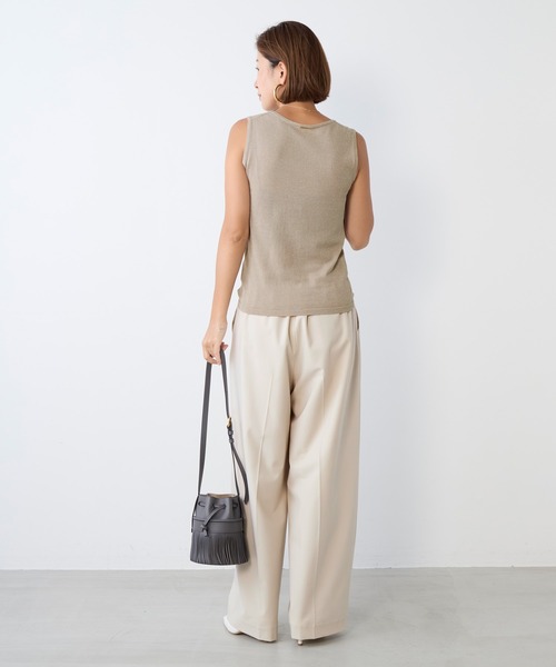 MICA&DEAL（マイカ＆ディール）の「ドライタッチワンタックパンツ〈2サイズ展開〉〈セットアップ対応〉（その他パンツ・レディース・ベージュ/ダークネイビー・36/38）」の20枚目の写真