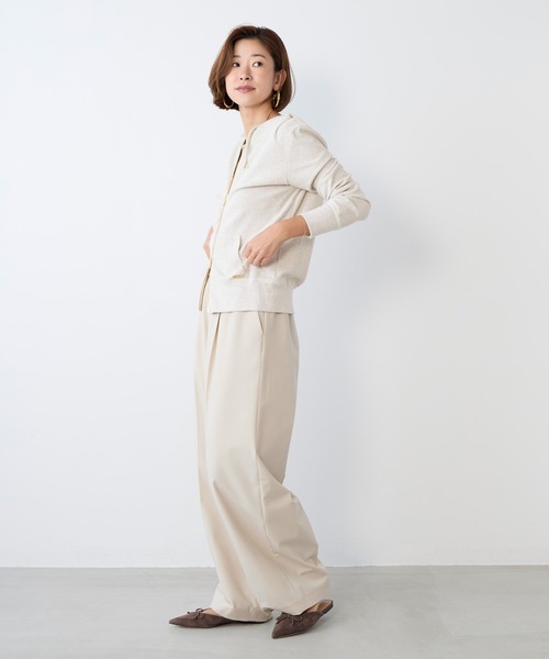 MICA&DEAL（マイカ＆ディール）の「ドライタッチワンタックパンツ〈2サイズ展開〉〈セットアップ対応〉（その他パンツ・レディース・ベージュ/ダークネイビー・36/38）」の7枚目の写真