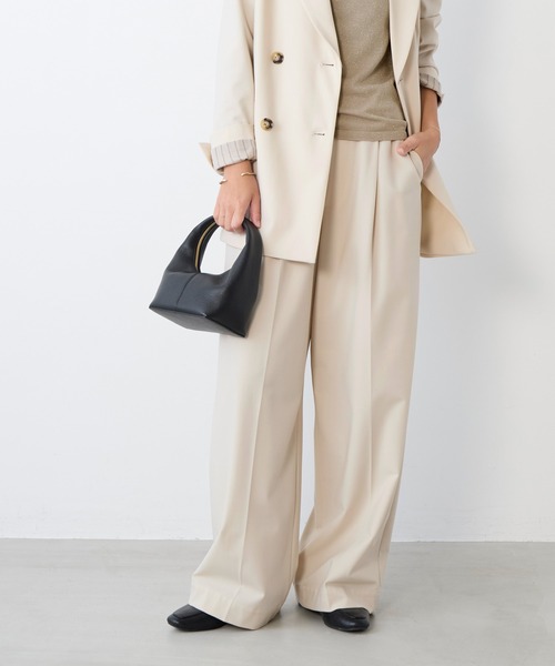 MICA&DEAL（マイカ＆ディール）の「ドライタッチワンタックパンツ〈2サイズ展開〉〈セットアップ対応〉（その他パンツ・レディース・ベージュ/ダークネイビー・36/38）」の9枚目の写真