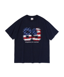 アメリカンフラッグ 半袖Tシャツ (ネイビー)