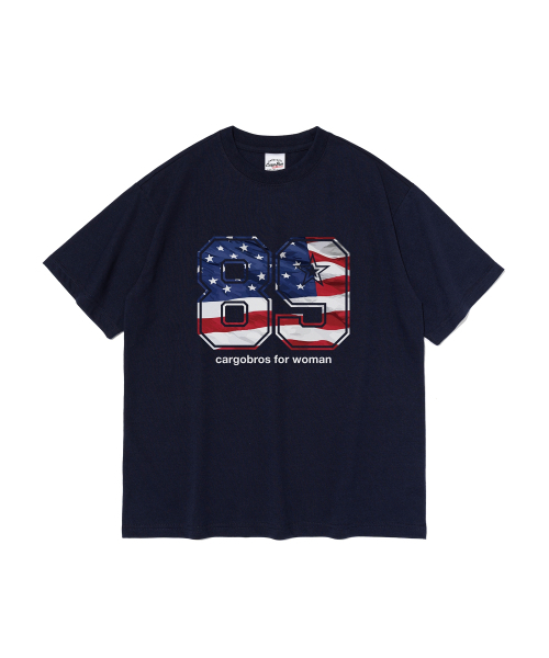 CARGOBROS FOR WOMAN(カーゴブロスフォーウィメン)の「アメリカンフラッグ 半袖Tシャツ (ネイビー)(Tシャツ/カットソー・レディース・その他・2XL/X-LARGE/LARGE/MEDIUM/SMALL)」の1枚目の写真