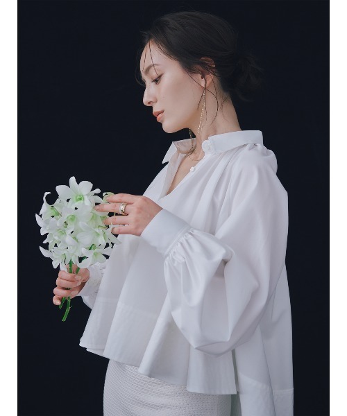anuans(アニュアンス)の「Anniv.テントラインブラウス(シャツ/ブラウス・レディース・ホワイト・F)」の4枚目の写真